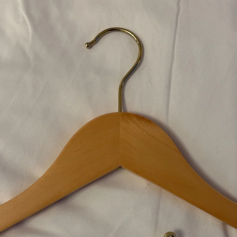 “Bride” Custom Gold Wire & Wood Wedding Dress Hanger